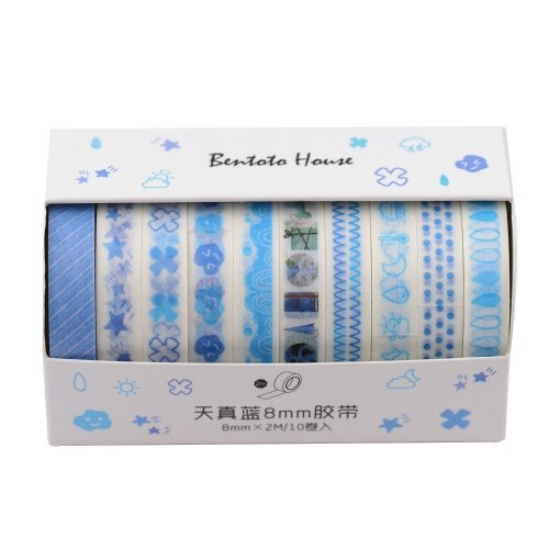 Washi Japanese Paper Tapes Scrapbooking Tape Rolls Lovely Design 10pcs/set