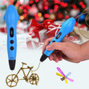 3D Printing Pen with 3 Colors 1.75mm PLA Filament Refills LCD Screen Non-Clogging 3D Pen