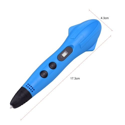 3D Printing Pen with 3 Colors 1.75mm PLA Filament Refills LCD Screen Non-Clogging 3D Pen