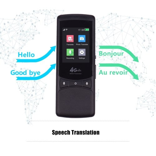 Smart Instant Language Translator Device with 2.4 Inch Touchscreen 75 Languages Real Time Two-Way Voice Translation Support 4G WiFi Hotspot Offline/Photo/Recording Translating for Learning Travel Shopping Business