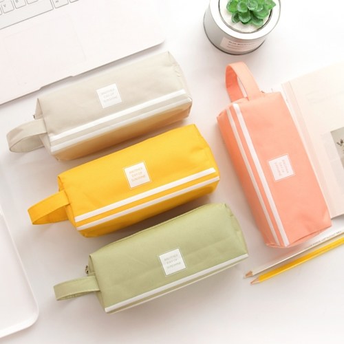 Large Capacity Canvas Pencil Case Pen Bag Makeup Pouch Stationary