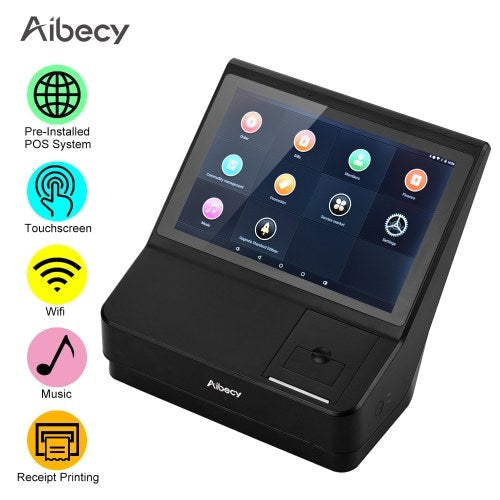 Aibecy 10.1 بوصة تعمل باللمس ماكينة تسجيل المدفوعات النقدية لنقاط البيع