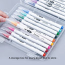 Watercolor Real Brush Pens with Flexible Nylon Tips 12 Vibrant Colors Paint Markers Water Soluble