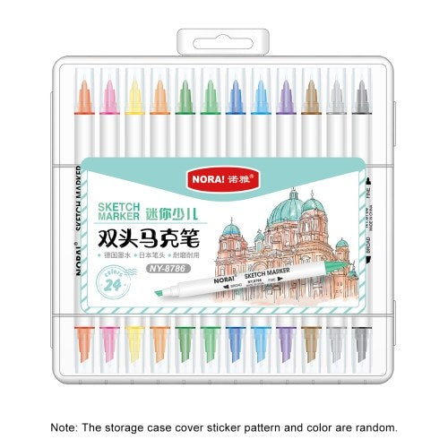 12 Colors Dual Tips Art Markers Set