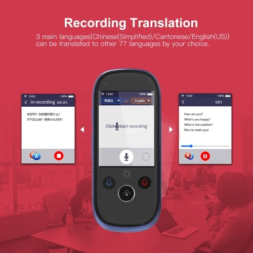 boeleo K1 Pro Smart Voice Translator Support 77 Languages Instant Two Way Translator Recording