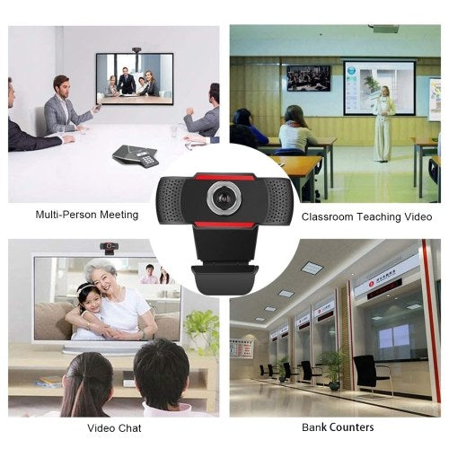 Video Conference Camera 480P HD Webcam Computer Camera with Noise Reduction Microphone USB Plug & Play for Video Meeting Online Training Teaching