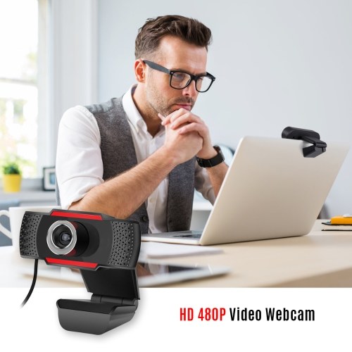 Video Conference Camera 480P HD Webcam Computer Camera with Noise Reduction Microphone USB Plug & Play for Video Meeting Online Training Teaching