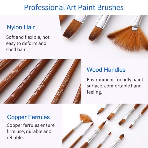 9pcs Professional Paint Brushes Set