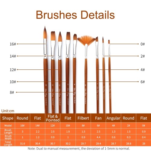 9pcs Professional Paint Brushes Set