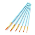 6pcs Art Paint Brushes Pen Set Round Pointed Tip Professional Paintbrush Nylon Hair Wooden Handle for Acrylic Oil Watercolor Gouache Face Painting Art Supplies