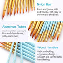 12pcs Professional Artist Paintbrush Set Round Pointed Tip Paint Brushes Durable Nylon Hair Wooden Handle