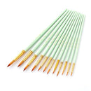 12pcs Professional Artist Paintbrush Set Round Pointed Tip Paint Brushes Durable Nylon Hair Wooden Handle