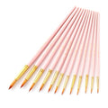 12pcs Professional Artist Paintbrush Set Round Pointed Tip Paint Brushes Durable Nylon Hair Wooden Handle