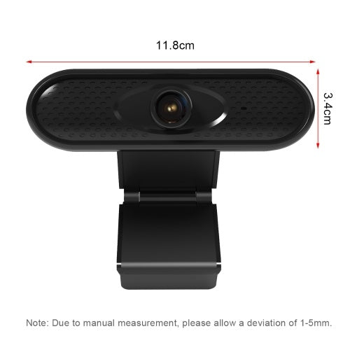 USB Computer Webcam 720P Web Camera Built-in Noise Reduction Microphone with Clip-on Base for PC Laptop Desktop Video Calling Recording Home Office Conferencing Live Streaming Online Teaching