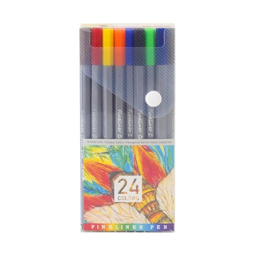 12 Colored Pens Set 0.4mm Fine Point Tip Fineliner Color Pen