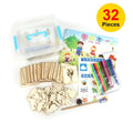 Drawing Stencil Kits Art and Craft Set with Colored Pens Drawing Hollow Model 32 Pieces Educational Toy for Children Ages 3-6