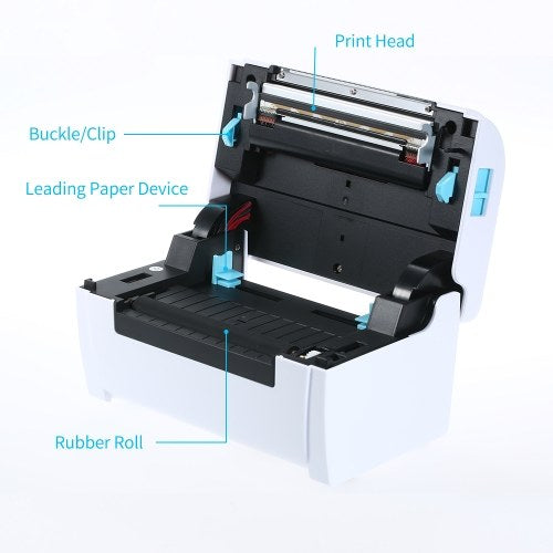 110mm Shipping Label Printer with Stand USB Cable High Speed Direct Thermal Printer Receipt Label Maker Sticker Compatible