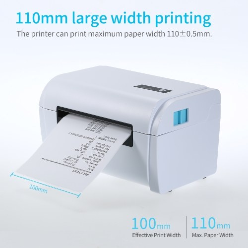 110mm Shipping Label Printer with Stand USB Cable High Speed Direct Thermal Printer Receipt Label Maker Sticker Compatible