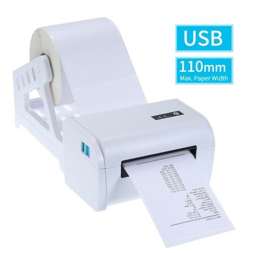 110mm Shipping Label Printer with Stand USB Cable High Speed Direct Thermal Printer Receipt Label Maker Sticker Compatible