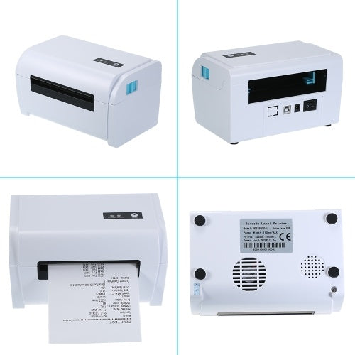 110mm BT Shipping Label Printer with Stand USB Cable High Speed Direct Thermal Printer Receipt Label Maker Sticker Compatible with Windows & Mac & Android & iOS for Barcode Express Clothing Jewelry Label Price Printing