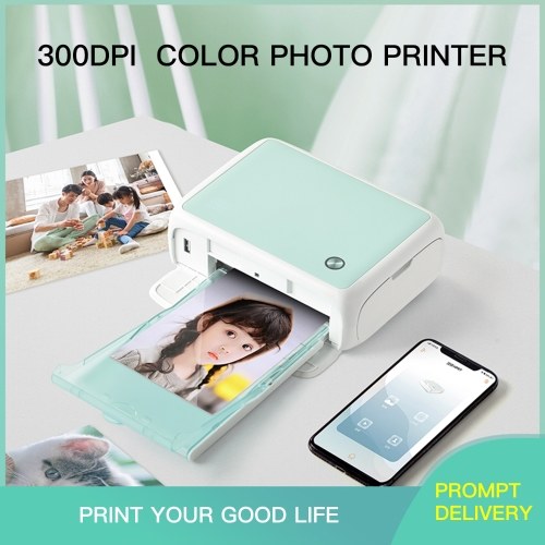 HPRT CP4000L Portable Full Color Photo Printer Mini Househeld Thermal Sublimation Printer 4x6 Inch 300dpi AR Printing WiFi Connection Automatic Lamination with 1pc Color Ink Cartridge & 54 Sheets Photo Paper Compatible with Windows Android iOS