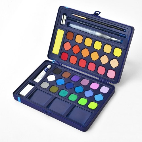 12 Vibrant Colors Solid Watercolor Paints Set