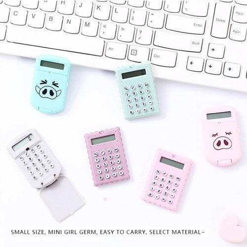 Mini Cute Calculator Pocket Size 8 Digits Display Portable Handheld Cartoon Calculator Electronic Calculator