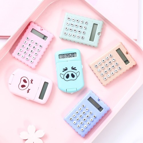 Mini Cute Calculator Pocket Size 8 Digits Display Portable Handheld Cartoon Calculator Electronic Calculator