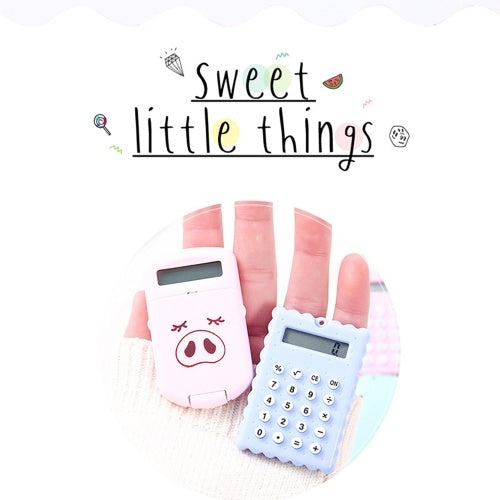 Mini Cute Calculator Pocket Size 8 Digits Display Portable Handheld Cartoon Calculator Electronic Calculator