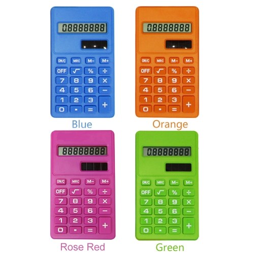 Mini Calculator 8 Digits Display Handheld Pocket Size Basic Calculator