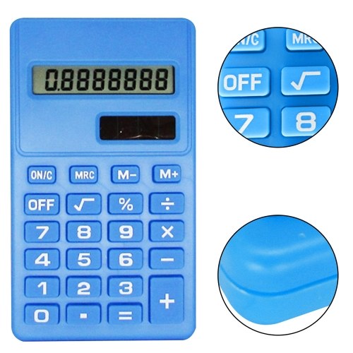 Mini Calculator 8 Digits Display Handheld Pocket Size Basic Calculator