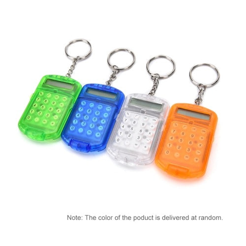 Mini Calculator with Keychain 8 Digits Display Plastic Casing Portable Pocket Size Calculator