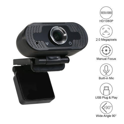 1080P HD Computer Camera Video Conference Camera Webcam 2 Megapixels Manual Focus