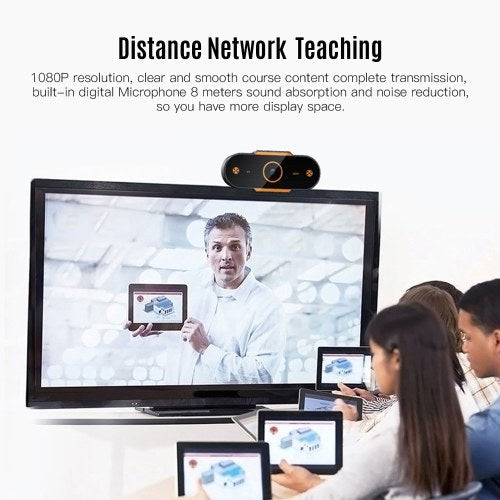 1080P HD Computer Camera Video Conference Camera Webcam 2K Resolution Auto Focus H.264 Video Compression