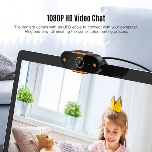 1080P HD Computer Camera Video Conference Camera Webcam 2K Resolution Auto Focus H.264 Video Compression