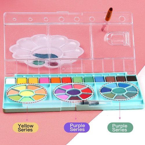 36 Colors Solid Watercolor Paint Pigment Portable Drawing Painting Set