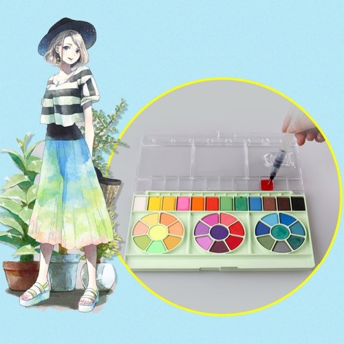 36 Colors Solid Watercolor Paint Pigment Portable Drawing Painting Set