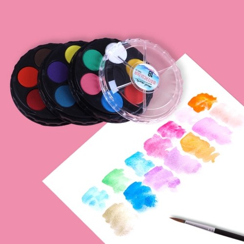 18 Colors Solid Watercolor Paint Pigment Drawing Painting Set