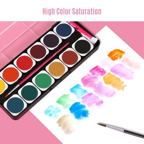 18 Colors Solid Watercolor Paint Pigment Drawing Painting Set