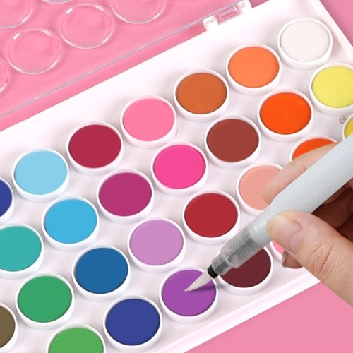 18 Colors Solid Watercolor Paint Pigment Drawing Painting Set