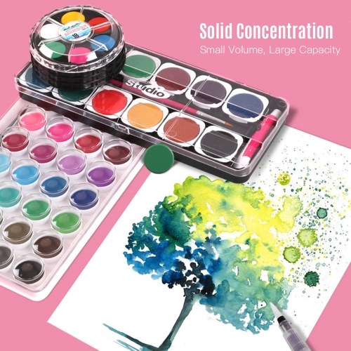 18 Colors Solid Watercolor Paint Pigment Drawing Painting Set