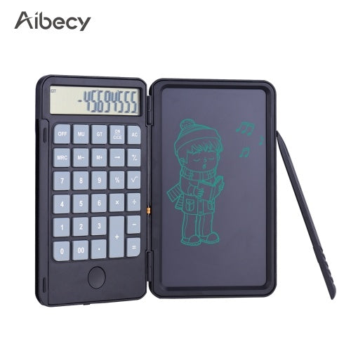 Aibecy Portable Calculator & LCD Writing Tablet Digital Drawing Pad 12 Digits Display