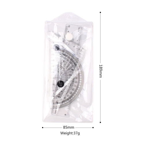 مجموعة مسطرة أدوات هندسية للرياضيات من البلاستيك الشفاف مكونة من 4 قطع تتضمن مسطرة مستقيمة مقاس 6 بوصات ومسطرة مثلثة 2 قطعة