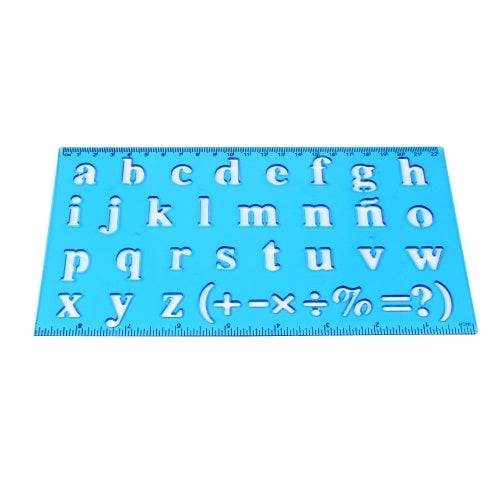 Plastic Drawing Ruler Alphabet & Number Hollow