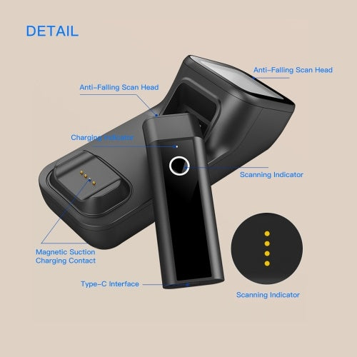 Aibecy 3-in-1 Barcode Scanner Handheld 1D Bar Code Reader Support BT & 2.4G Wireless & USB Wired Connection with Charging & Scanning Base Compatible with Windows Android Mac iOS for Supermarket Logistics Warehouse Mobile Payment