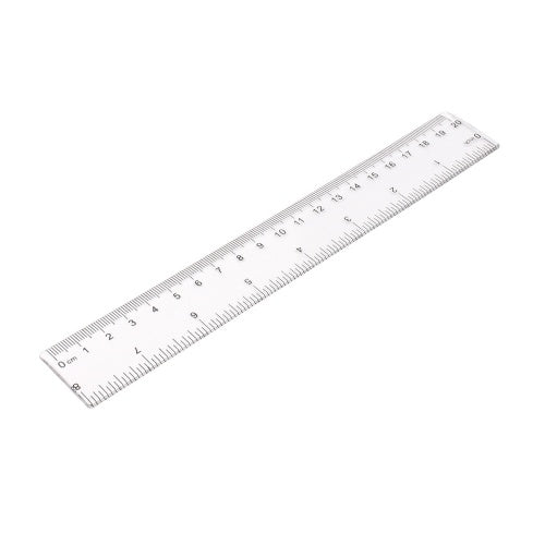 1pc 20cm/8 Inch Plastic Transparent Ruler Simple Straight Ruler Measuring Tool