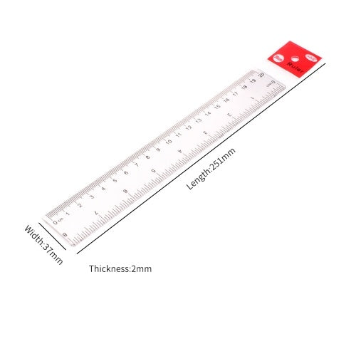 1pc 20cm/8 Inch Plastic Transparent Ruler Simple Straight Ruler Measuring Tool