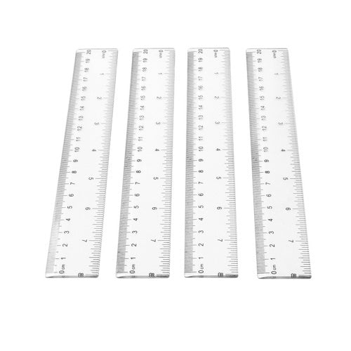 1pc 20cm/8 Inch Plastic Transparent Ruler Simple Straight Ruler Measuring Tool