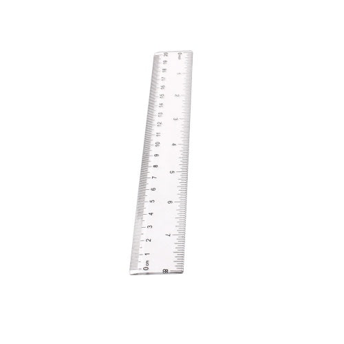 1pc 20cm/8 Inch Plastic Transparent Ruler Simple Straight Ruler Measuring Tool