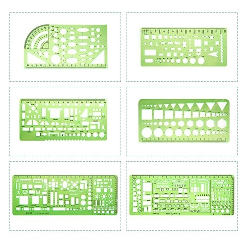 6 Pieces Drawing Templates Building Formwork